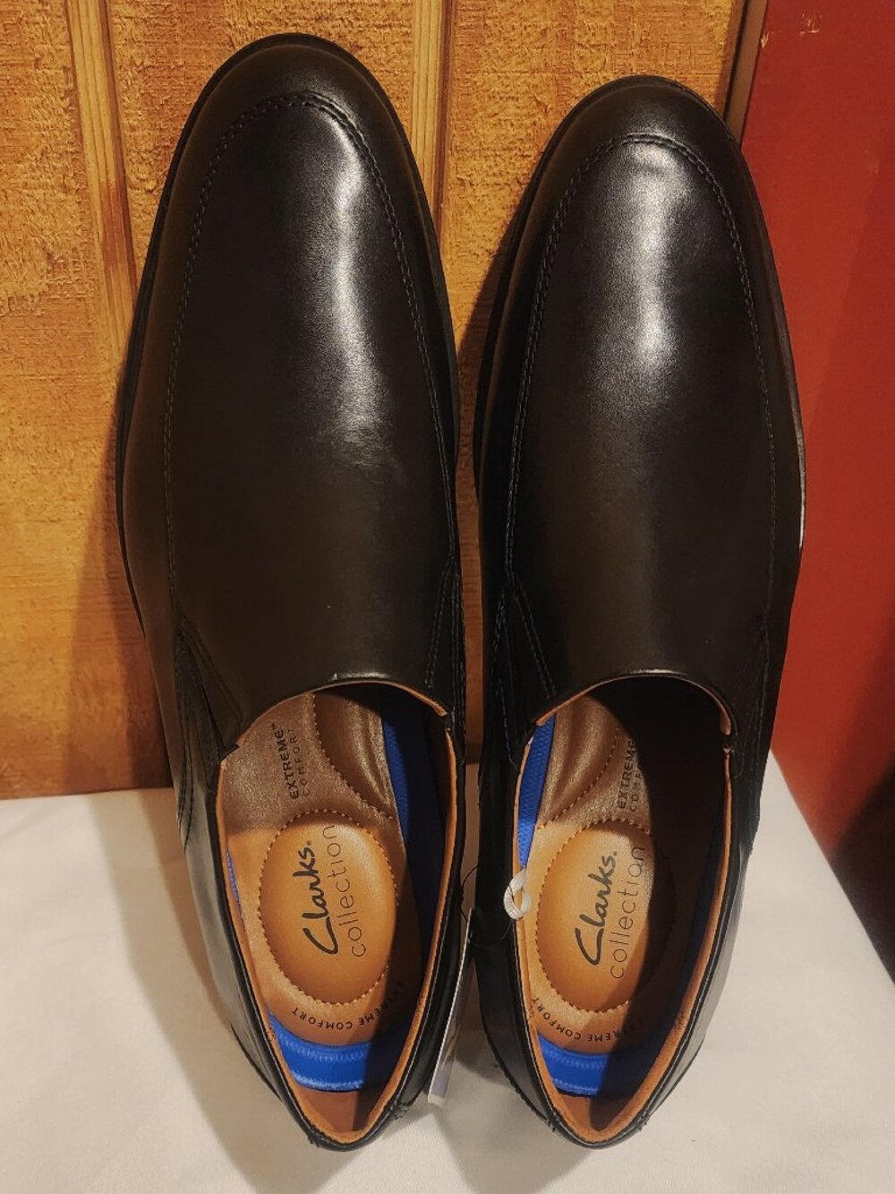 Clarks Collections Whiddon Step Black Leather Mens Loafers Size 11W